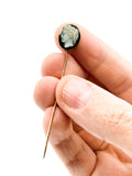 Victorian 14k carved hardstone cameo stickpin