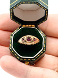 Antique 9k gold star-set ruby ring