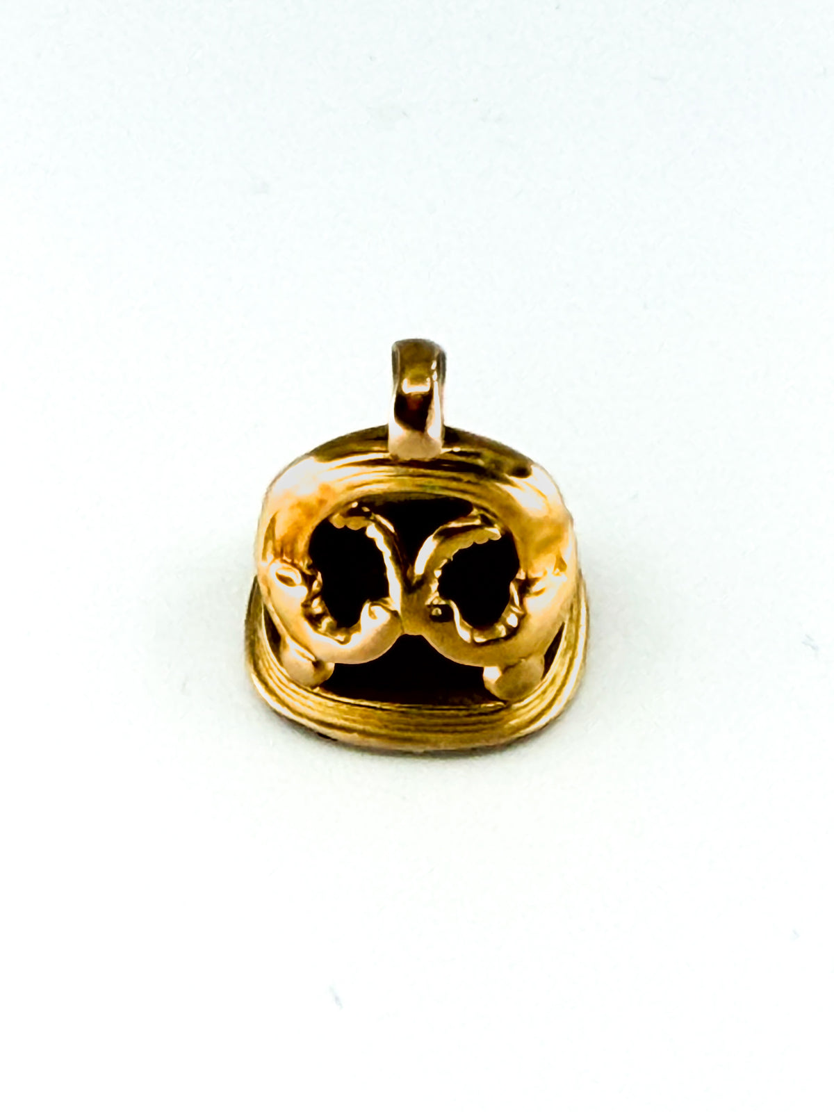 Victorian 9k gold fob pendant with carnelian bottom