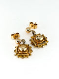 Antique 9k gold Etruscan-style post-back earrings