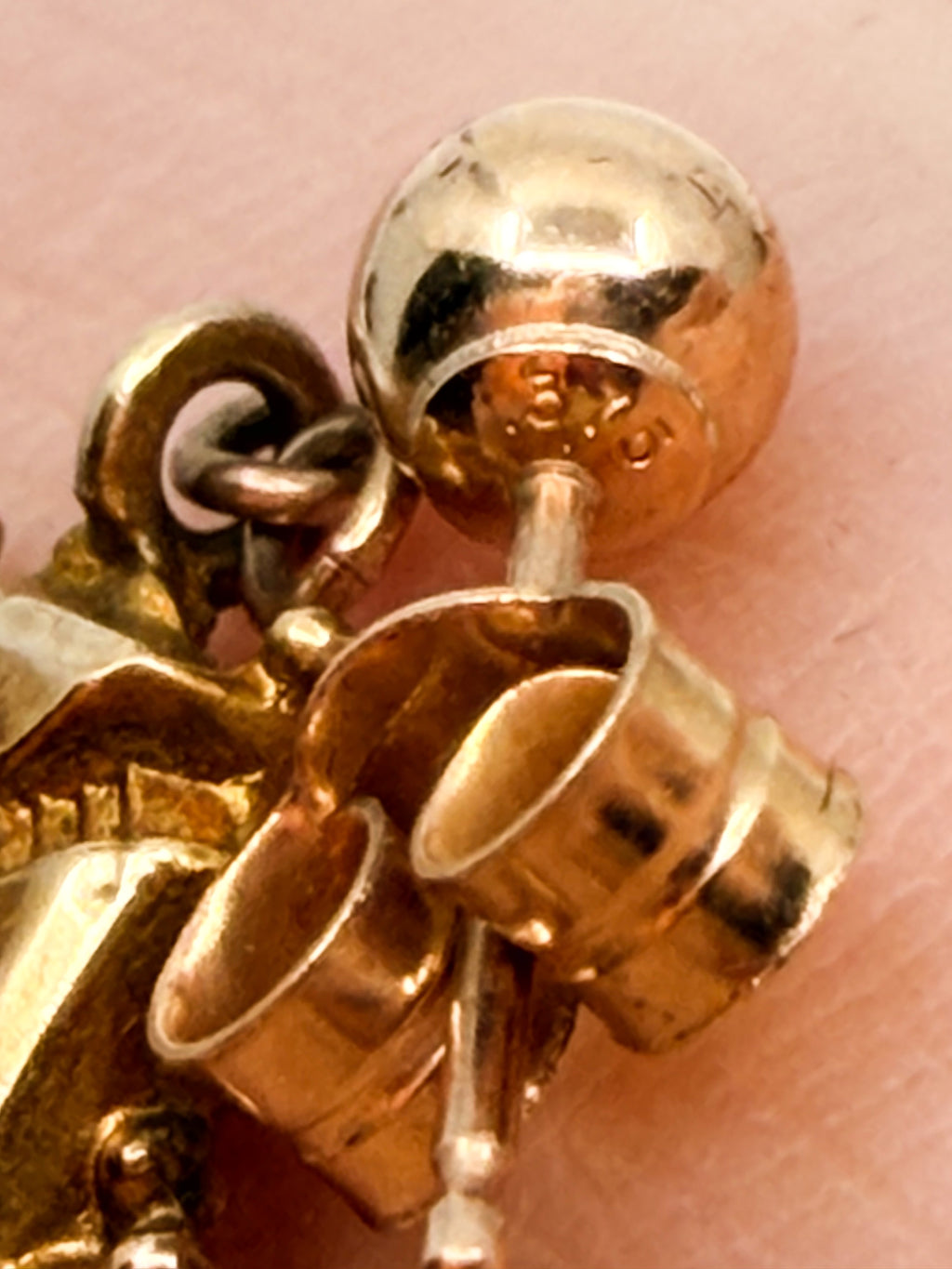 Antique 9k gold Etruscan-style post-back earrings