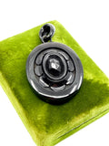 Victorian large carved Whitby jet portrait pendant