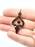 Antique Edwardian bohemian garnet pendant