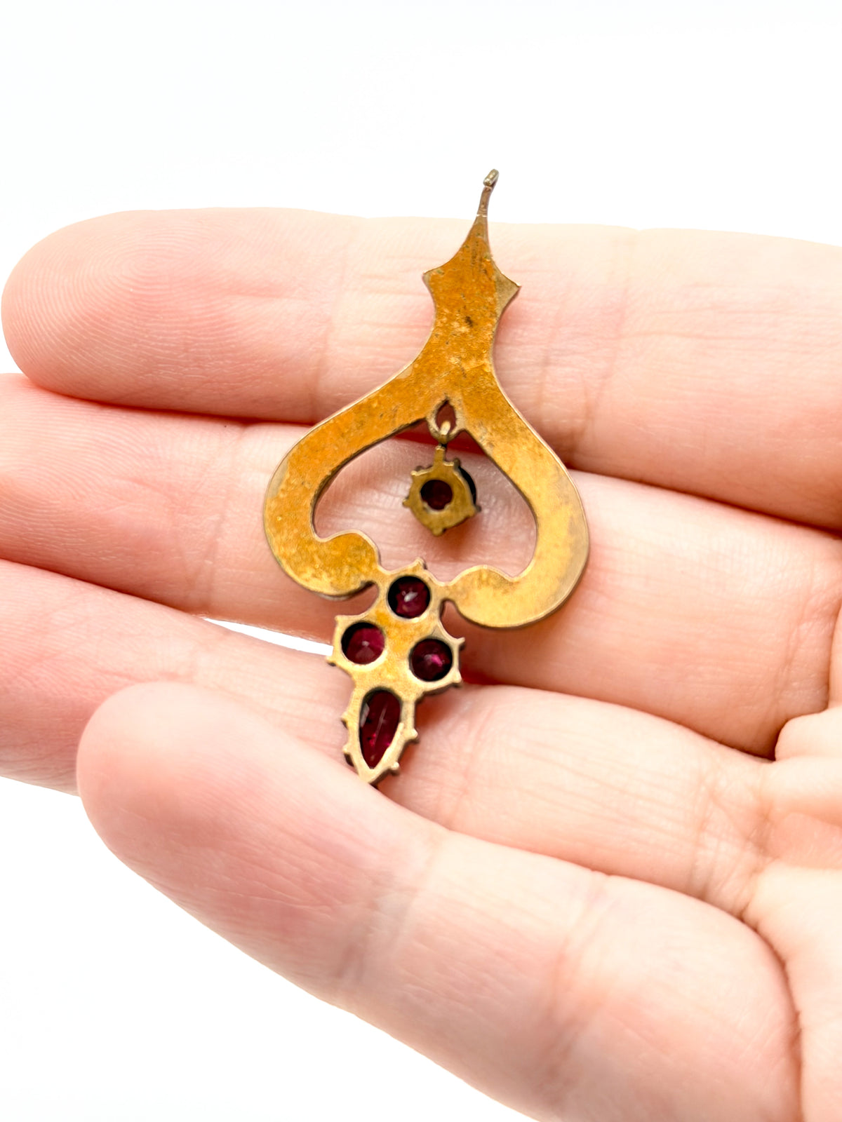 Antique Edwardian bohemian garnet pendant