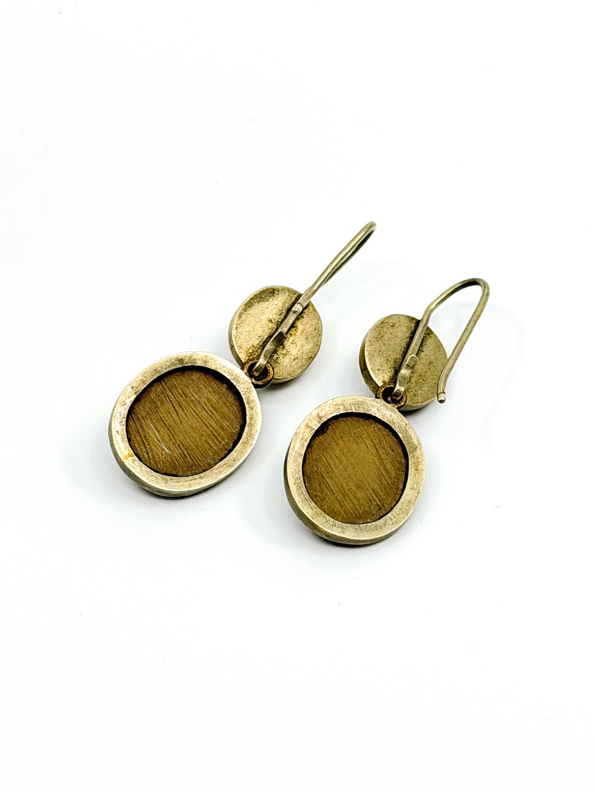 Antique Victorian lava cameo drop earrings