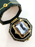 Vintage 8k gold ring with large aquamarine gemstone