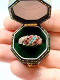 Victorian 9k gold turquoise and seed pearl ring