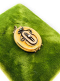 Victorian gold-filled locket with seed pearl and turquoise