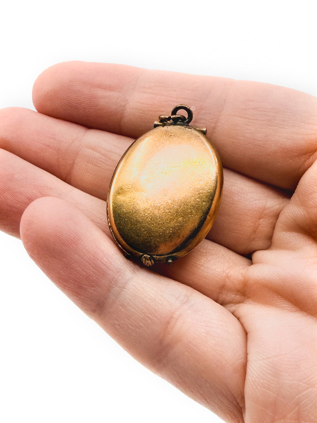 Victorian gold-filled locket with seed pearl and turquoise
