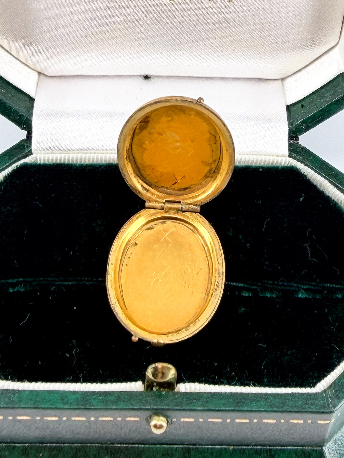 Victorian gold-filled locket with seed pearl and turquoise