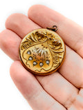 Victorian gold-filled locket with clear paste stones