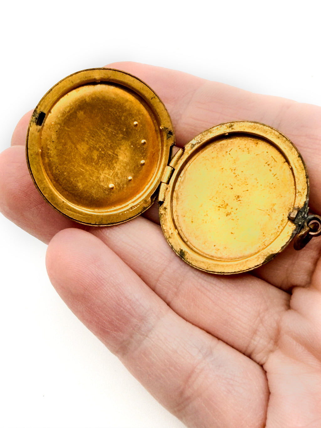 Victorian gold-filled locket with clear paste stones