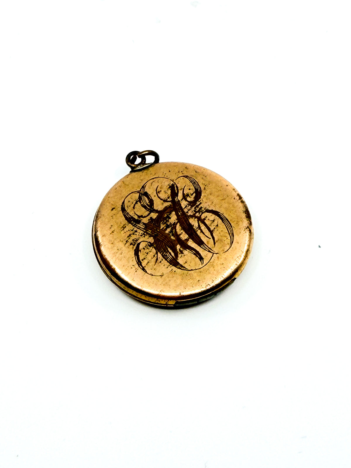 Victorian gold-filled locket with clear paste stones